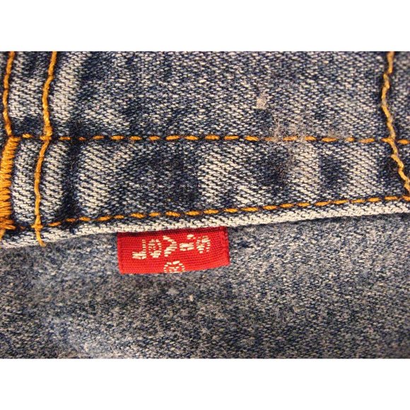 LEVIS Womans 550 CUTOFF JEAN SHORTS 8M  27 W Blue Denim Daisy Duke Stretch - Picture 9 of 12